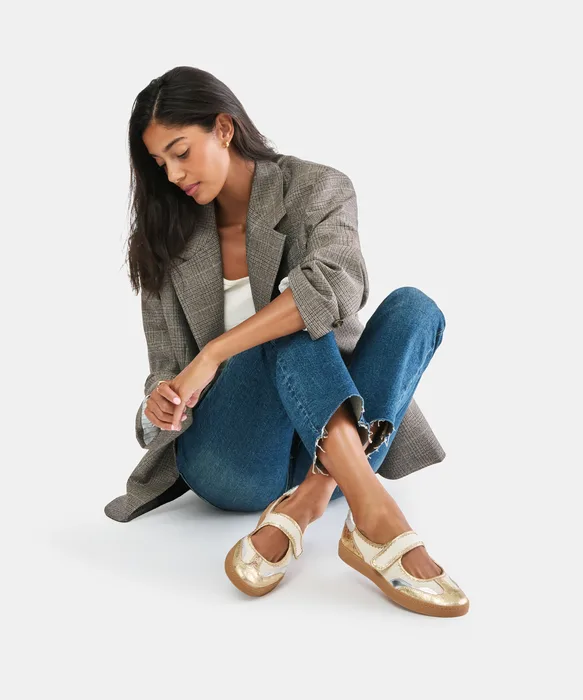NANET Metallic Multi Leather Mary-Jane Sneakers — view 3