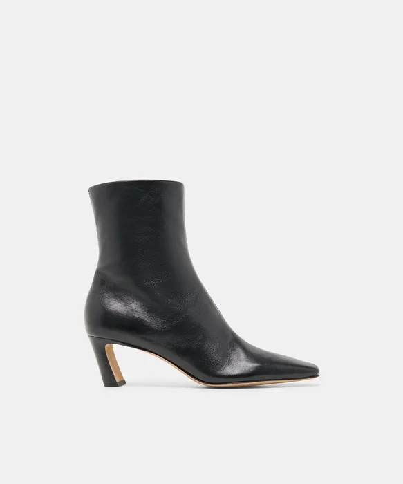 NESLY Black Leather Ankle Booties — view 2