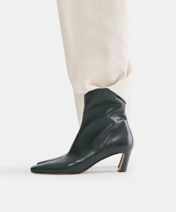 NESLY Black Leather Ankle Booties — view 5