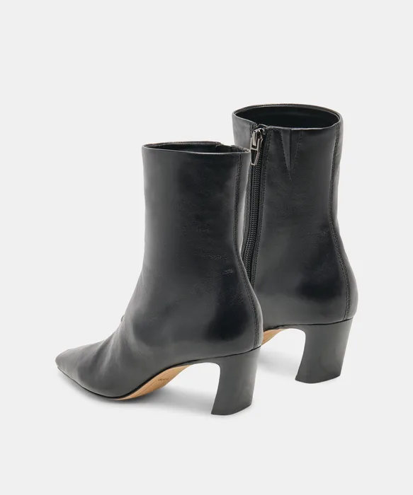 NESLY Black Leather Ankle Booties — view 6