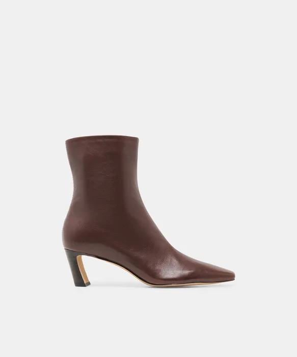 NESLY Dk Chocolate Leather Ankle Booties — view 2