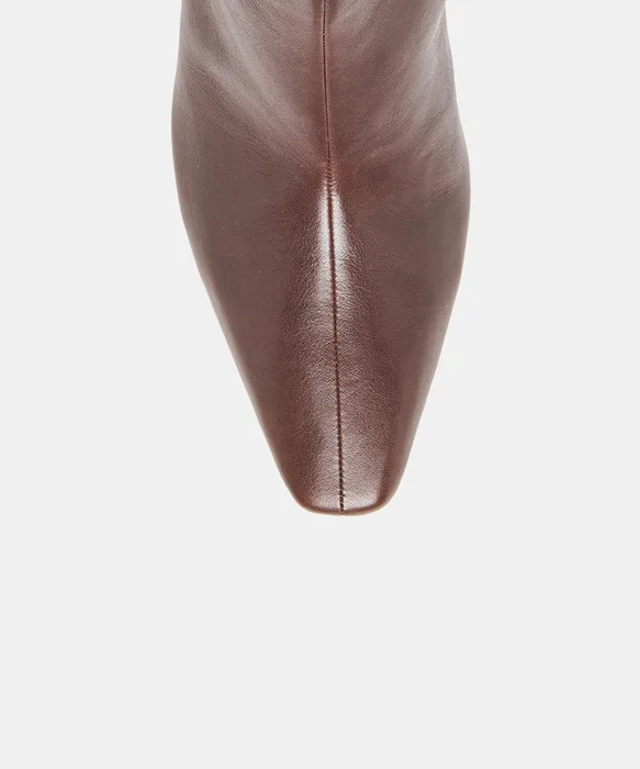 NESLY Dk Chocolate Leather Ankle Booties — view 4