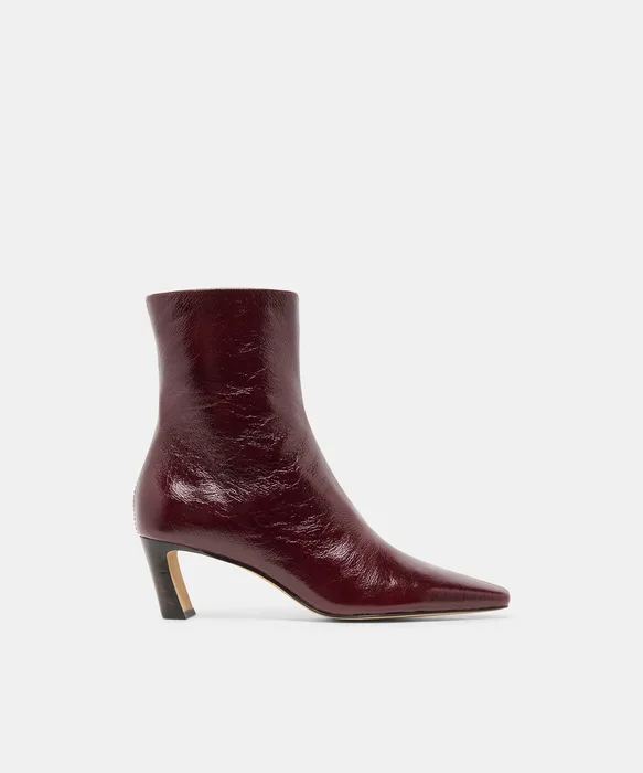 NESLY Oxblood Leather Ankle Booties — view 2