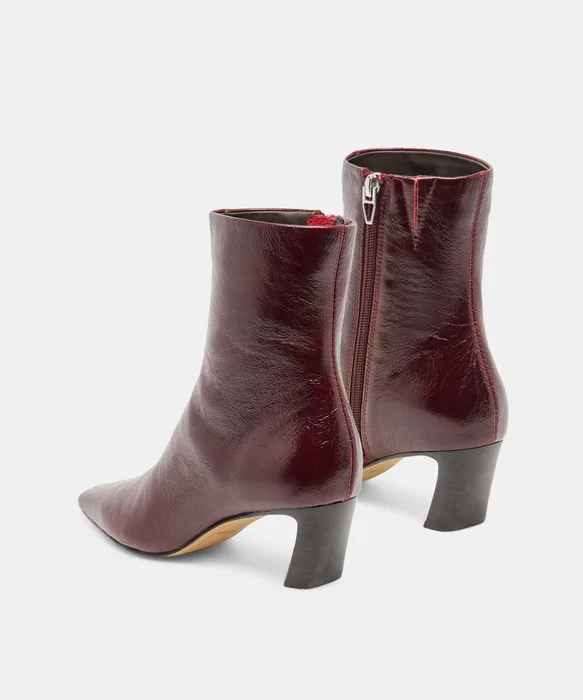 NESLY Oxblood Leather Ankle Booties — view 5