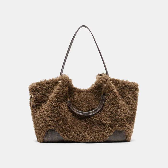 NOMAD Chocolate Faux Fur Tote Bag — view 2