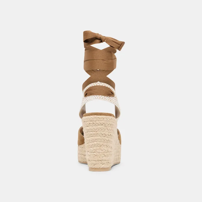 Noura Lt Brown Suede Wedges — view 12