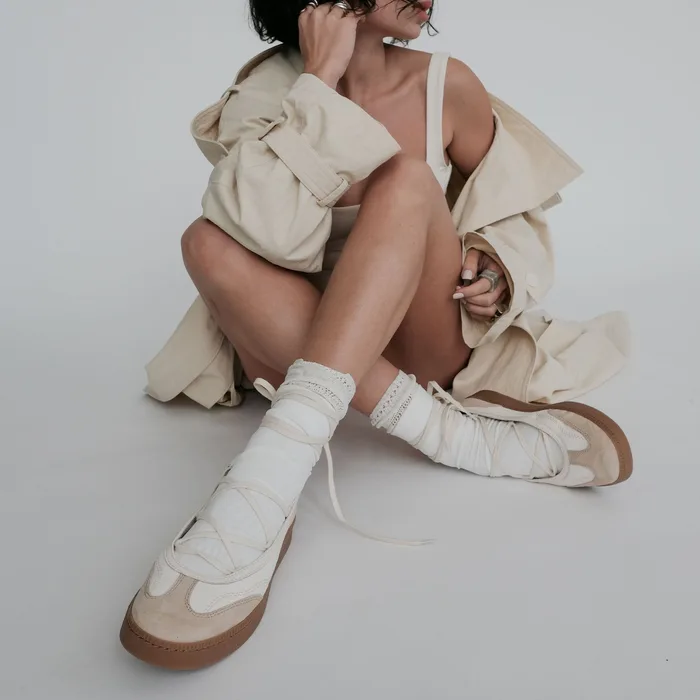 Nyomie Ivory Multi Leather Sneakers — view 7