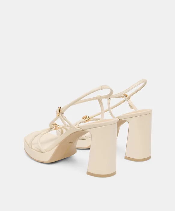ODETE HEELS CREME LEATHER