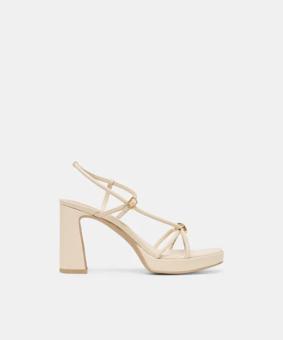 Odete Creme Leather Heels — view 2