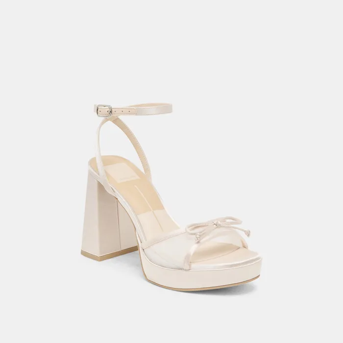 Pandor White Tulle Heels — view 4