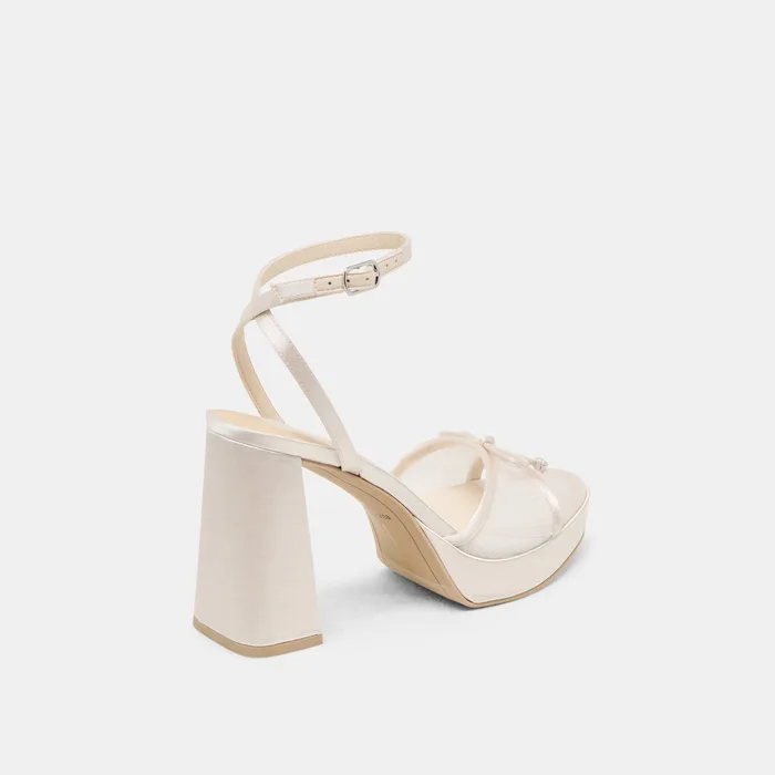 Pandor White Tulle Heels — view 6