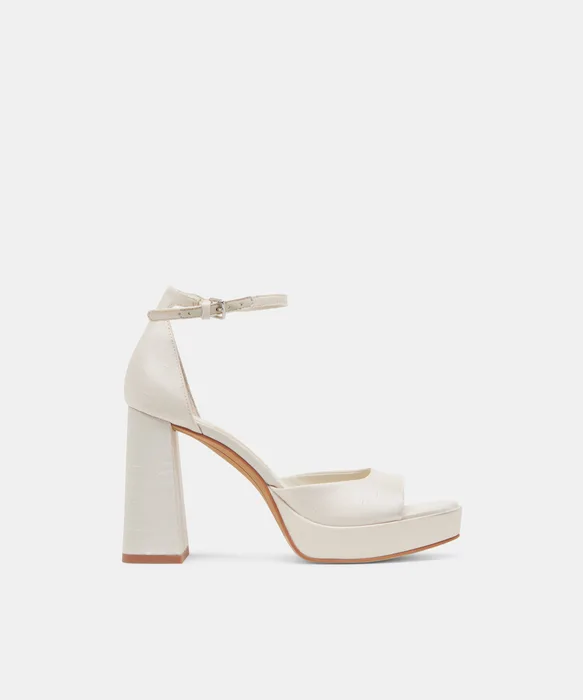 PANDRO HEELS WHITE SATIN — view 2