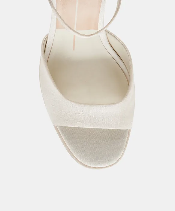 PANDRO WIDE HEELS WHITE SATIN — view 4