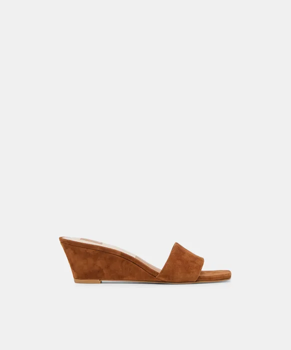 Qaily Brown Suede Wedges — view 2