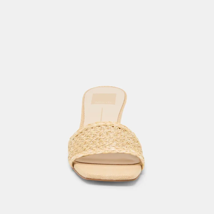 Qaily Lt Natural Raffia Wedges — view 9
