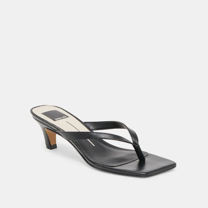Ramia Black Leather Heels — view 4