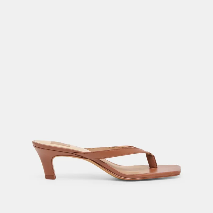 Ramia Cognac Leather Heels — view 2