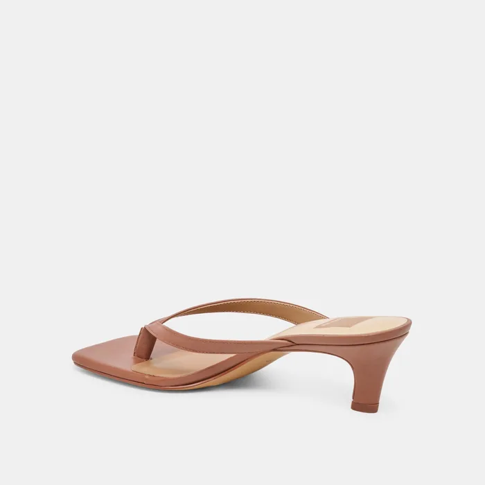 Ramia Cognac Leather Heels — view 8
