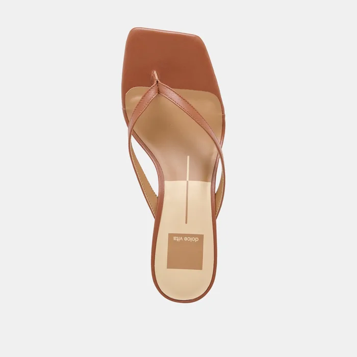 Ramia Cognac Leather Heels — view 11
