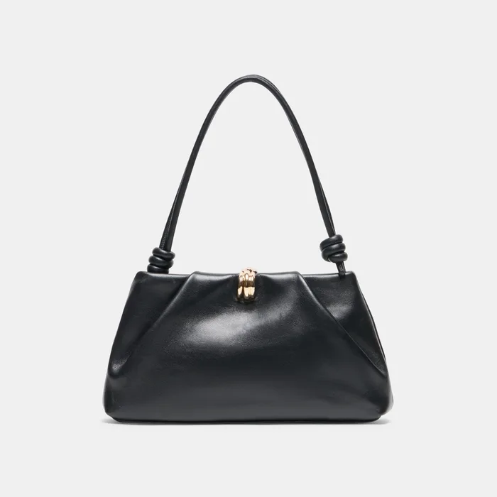 RAVEL Black Leather Adjustable Shoulder Bag — view 2