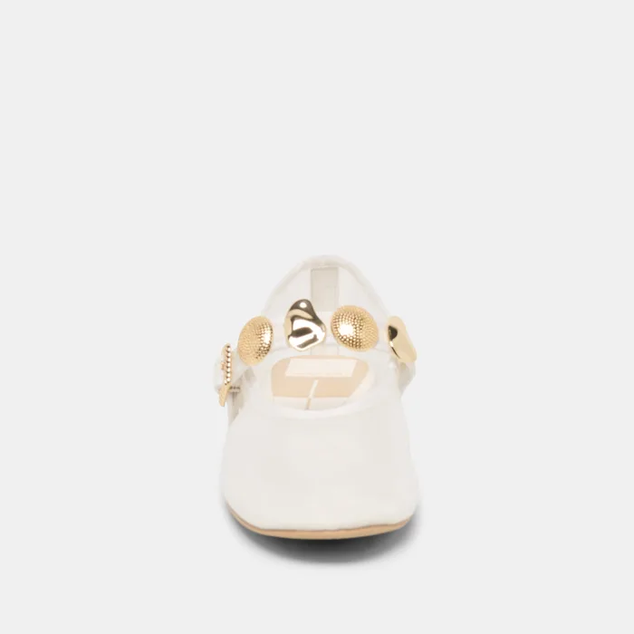 Relan Mesh White Mesh Ballet Flats — view 9
