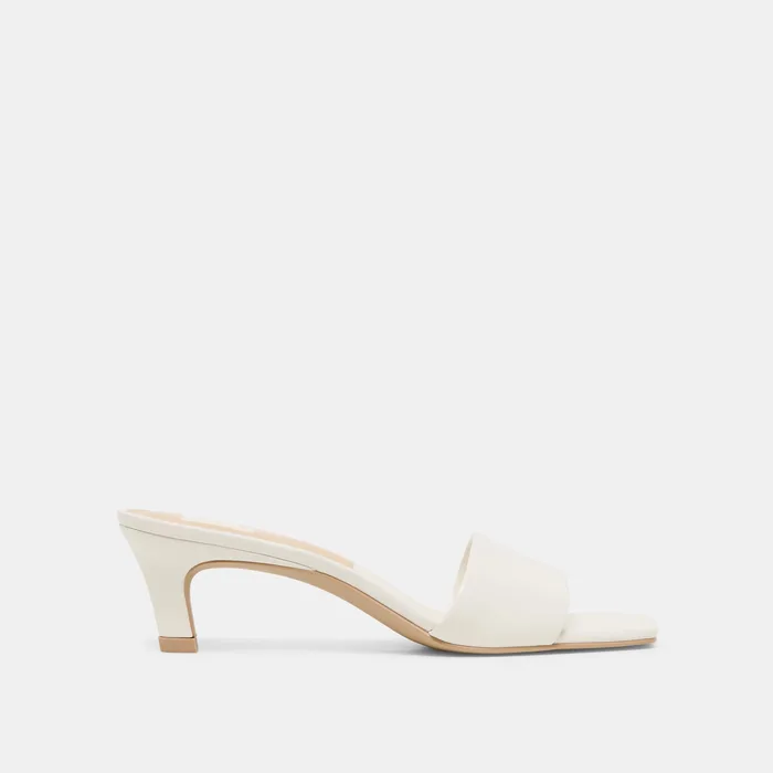 Rexa True White Leather Heels — view 2