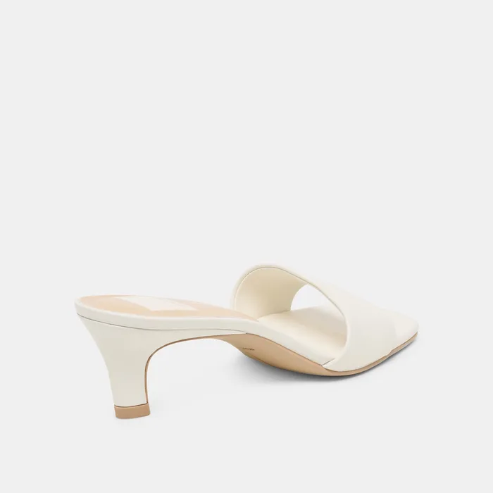 Rexa True White Leather Heels — view 4
