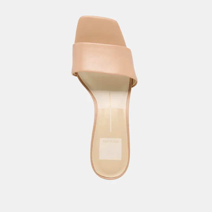 Rexa Wide Light Tan Leather Heels — view 9