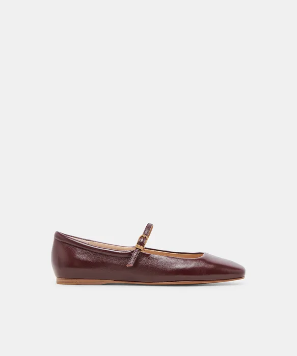 REYES Cranberry Crinkle Patent Mary-Jane Ballet Flats — view 2