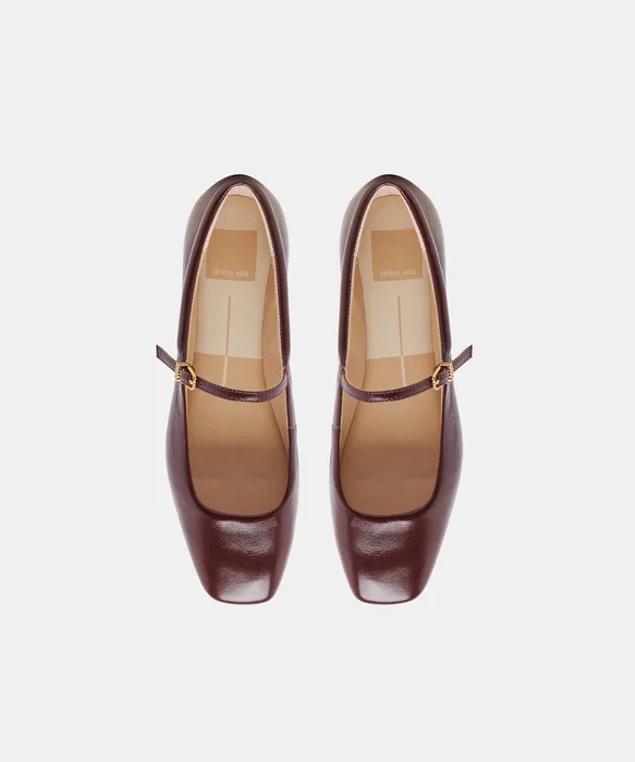 REYES Cranberry Crinkle Patent Mary-Jane Ballet Flats — view 4