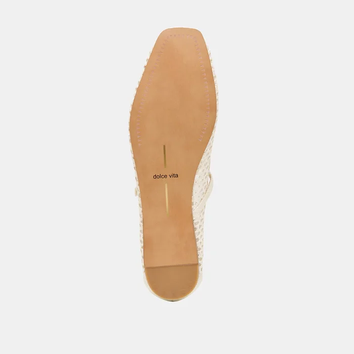 REYES FLATS WHITE WOVEN RAFFIA
