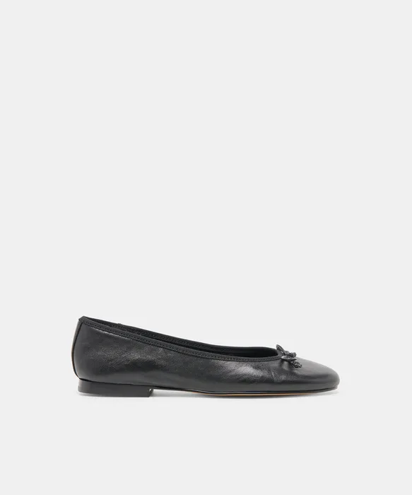 Ritla Black Leather Ballet Flats — view 2