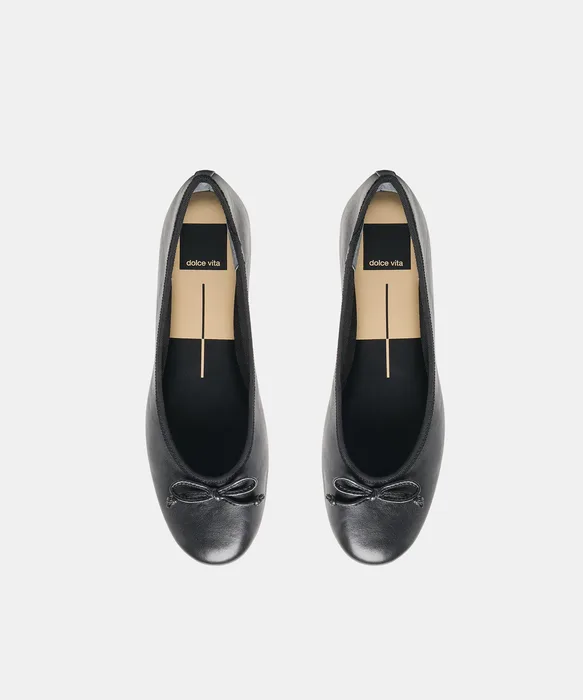 Ritla Black Leather Ballet Flats — view 4