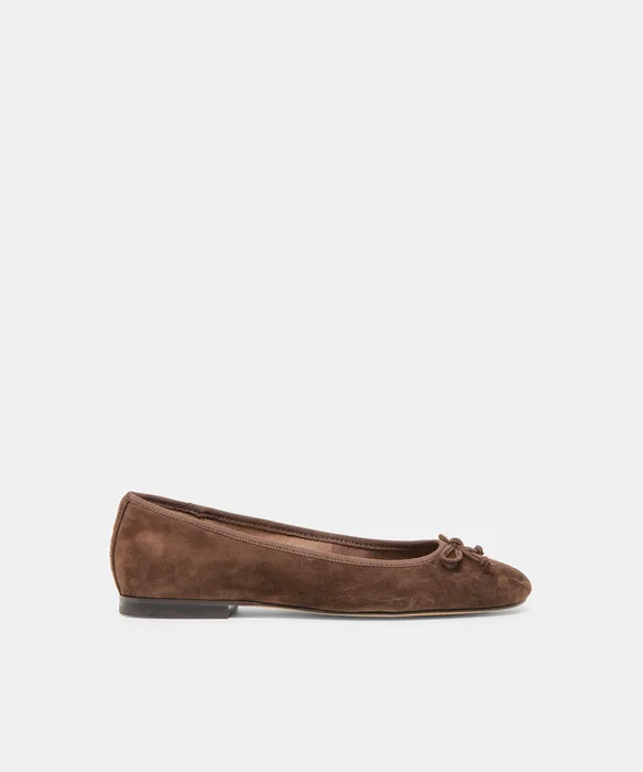 Ritla Dk Brown Suede Ballet Flats — view 2