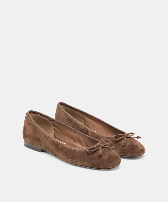 Ritla Dk Brown Suede Ballet Flats — view 3