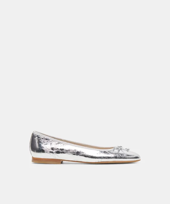 RITLA Silver Crinkle Patent Ballet Flats — view 2