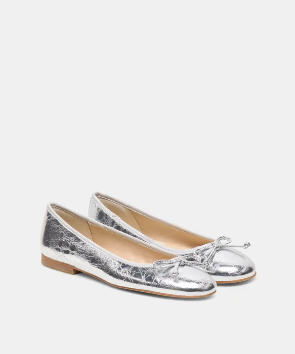 RITLA Silver Crinkle Patent Ballet Flats — view 3