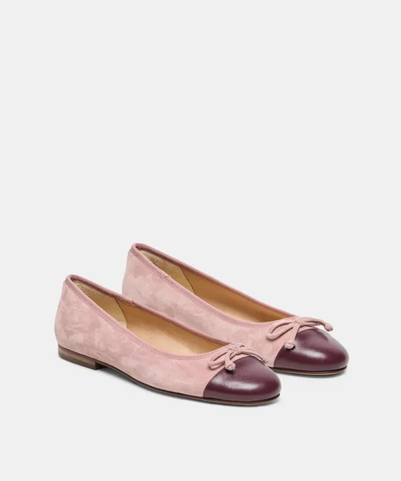 RITLA CAPTOE Pink Suede Ballet Flats — view 3