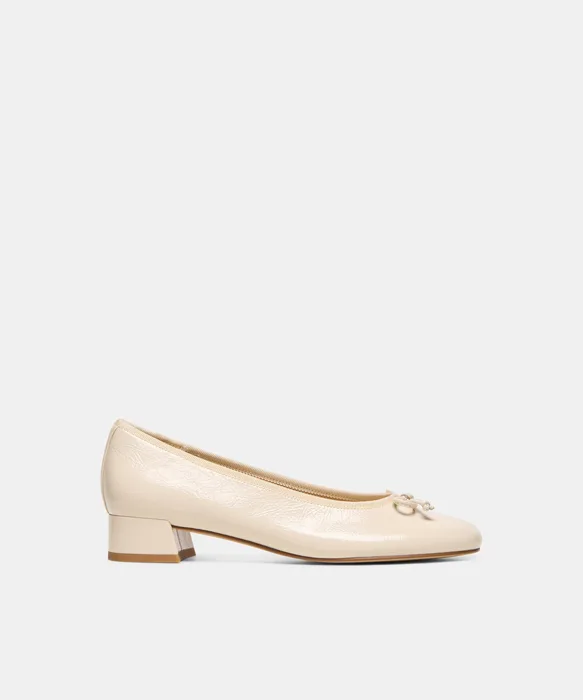 RITLA MID Alabaster Leather Ballet Block Heels — view 2