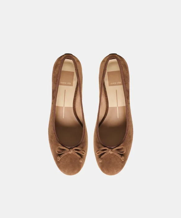 RITLA MID Cocoa Suede Ballet Block Heels — view 4