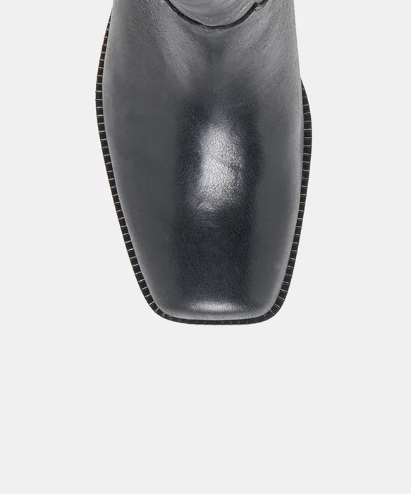 Romie Black Leather Boots — view 4