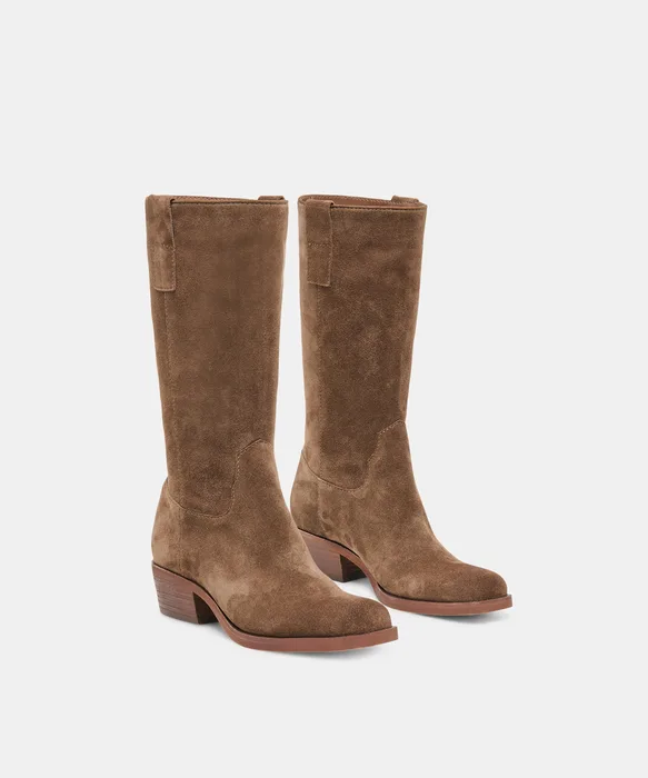 Romie Chocolate Suede Boots — view 3