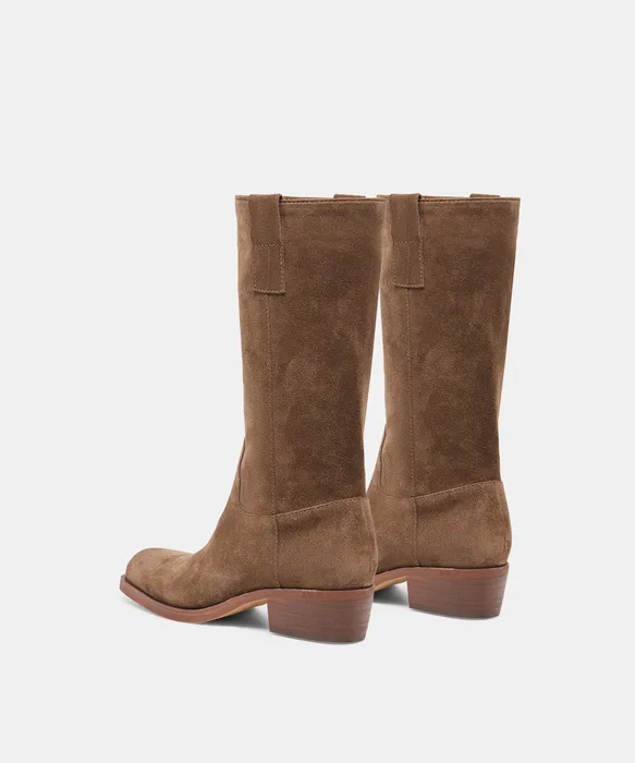 Romie Chocolate Suede Boots — view 6