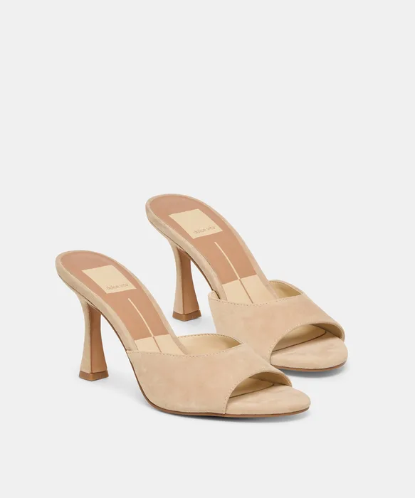ROSHA Camel Suede Heels — view 3