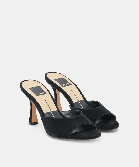 ROSHA Onyx Suede Heels — view 3