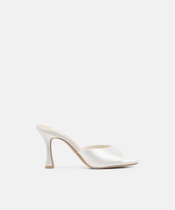 Rosha True White Satin Heels — view 2