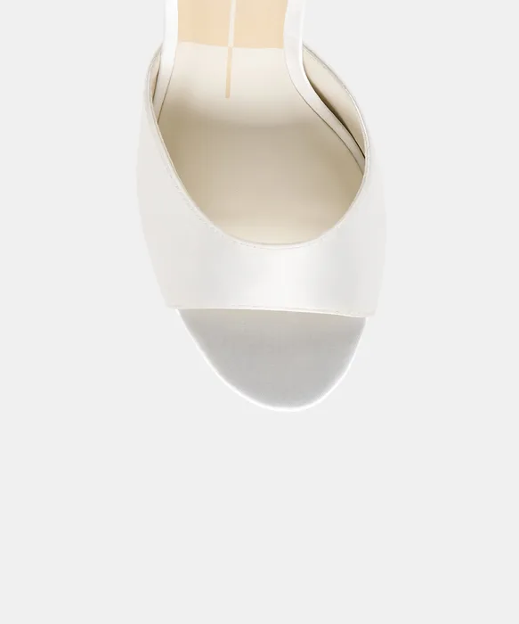 Rosha True White Satin Heels — view 4