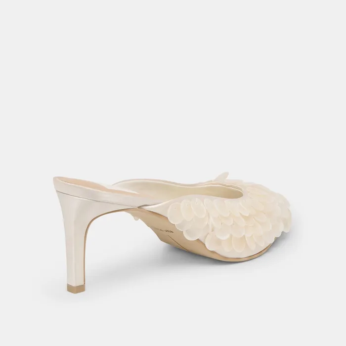 Samary Confetti Off White Satin Heels — view 6