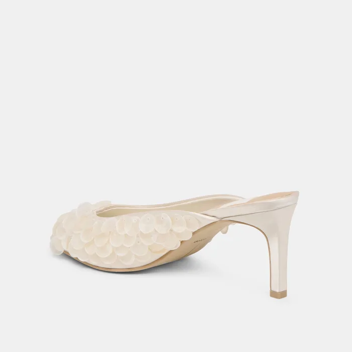 Samary Confetti Off White Satin Heels — view 8