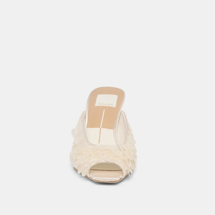 Samary Confetti Off White Satin Heels — view 9